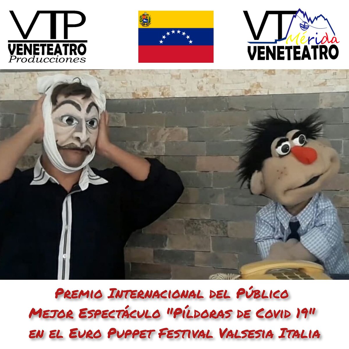 Premio Internacional del Público Mejor Espectáculo "Píldoras de Covid 19" en el Euro Puppet Festival Valsesia Italia <a href="/danteveneteatro/">DANTE LOMBARDI</a>