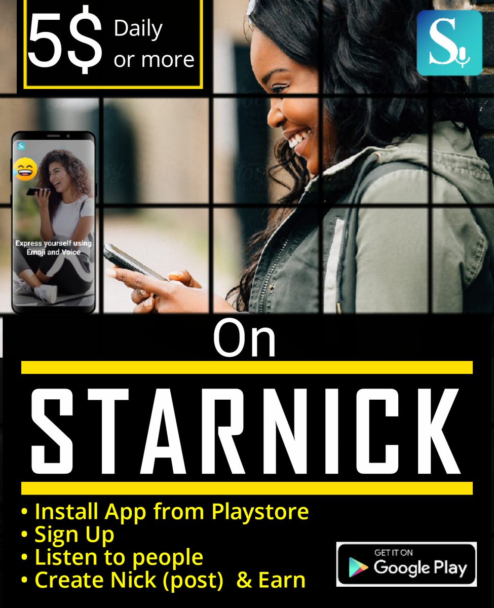 You can earn alot from using #Starnick download from #PlayStore t.ly/uYDm today to start #earning