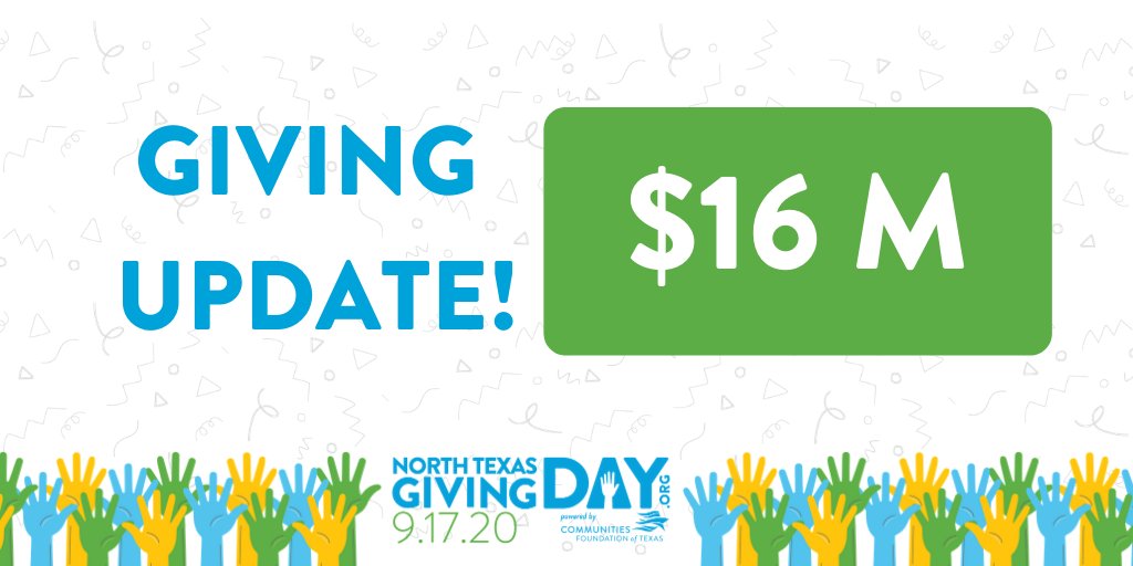 NTxGivingDay's tweet photo. Look at that number! What a strong start! Let's stand with our community today and show the world how generous and compassionate North Texas is. #NTxGivingDay @GiveWisely https://t.co/c0UHtbA3sA