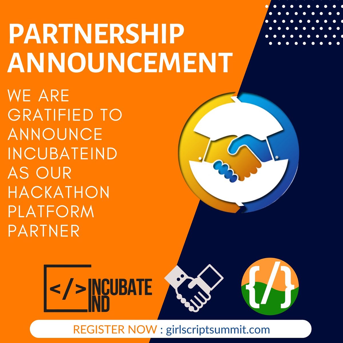 girlscript_fbd's tweet photo. @Girlscript1 is delighted to announce @IncubateIND as our Hackathon Platform Partner for GirlScript India Summit 2020 Hackathon - #Hack4Women👩💻
Register for @gssummit2020 and participate in the hackathon: https://t.co/54KP34bKQR
#girlscript #gsindiasummit #incubateind #research https://t.co/MBKy7xCvPG