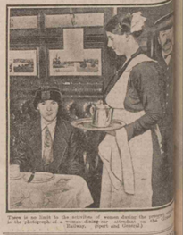 10/15 As WW1 progressed, women were hired as dining car attendants and given the opportunity to prove they were capable of doing a man’s job. Here are photographs from  @I_W_M and the Daily Record, showing female dining car attendants.  #NTiHoR