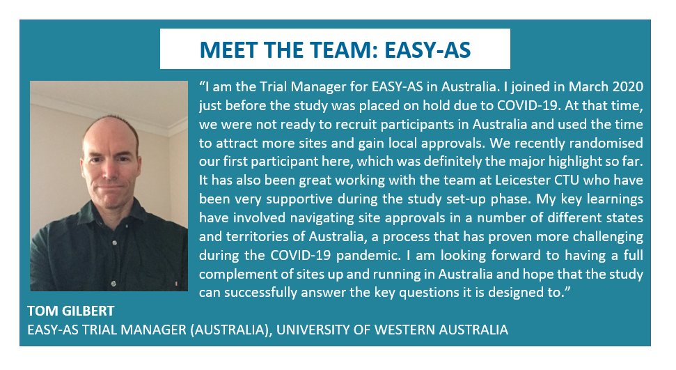 Day 4 of <a href="/easyas_trial/">EASY-AS</a> #MeetTheTeam is Tom Gilbert, Trial Manager for the <a href="/easyas_trial/">EASY-AS</a> in Australia