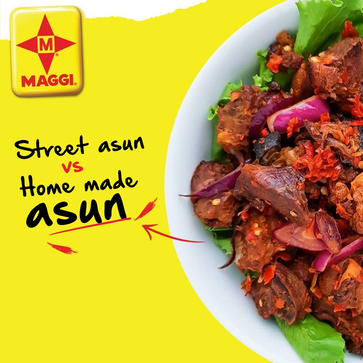 Asun is Suya’s lesser-known cousin and leader of the pepper dem gang. Have you ever made it at home? If so, did it hit like the one on the street?
#MainVsSideDishes