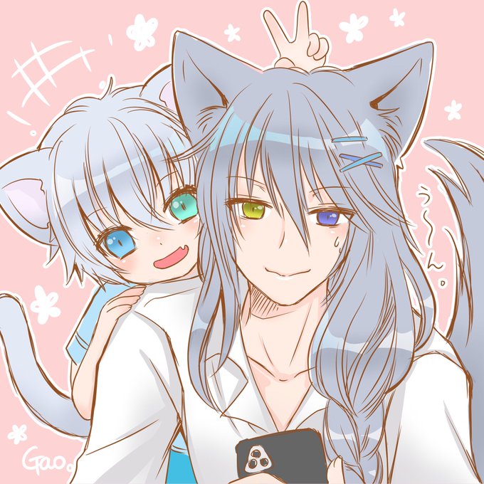 ちなみにコレですよ。甘パパとか子供たち(私は、息子役してます。www) #イラスト 