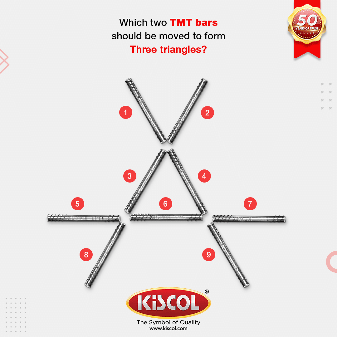 KiscolTmtNo1's tweet photo. A quick brain teaser to solve! Comment below the right answer.
#Kiscoltmt #Quiztime #Realbond #Strength #Longlasting #Tmtbars #Stronghome #Strong #Dreamhome #Construction https://t.co/AKPmq2MyXa