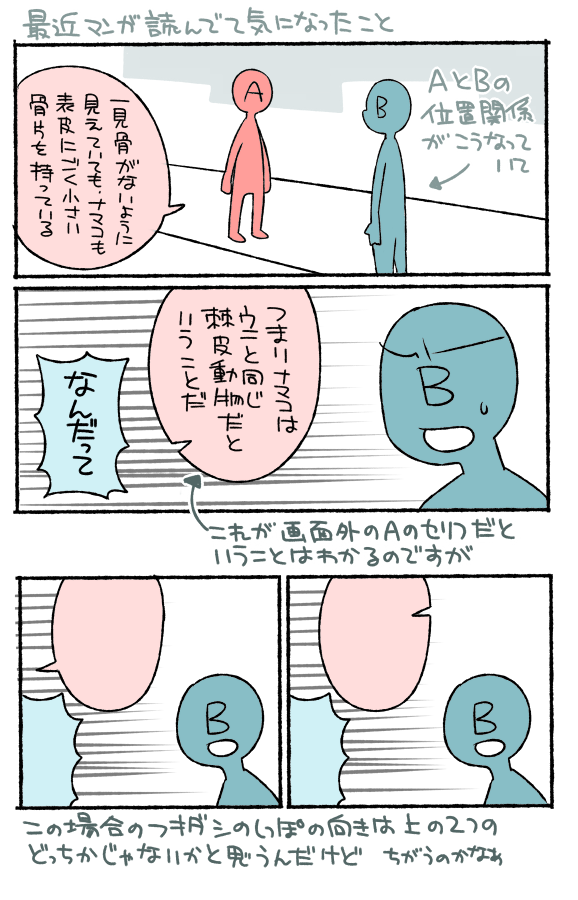 内側に向いてるフキダシのしっぽ見て思ったこと 