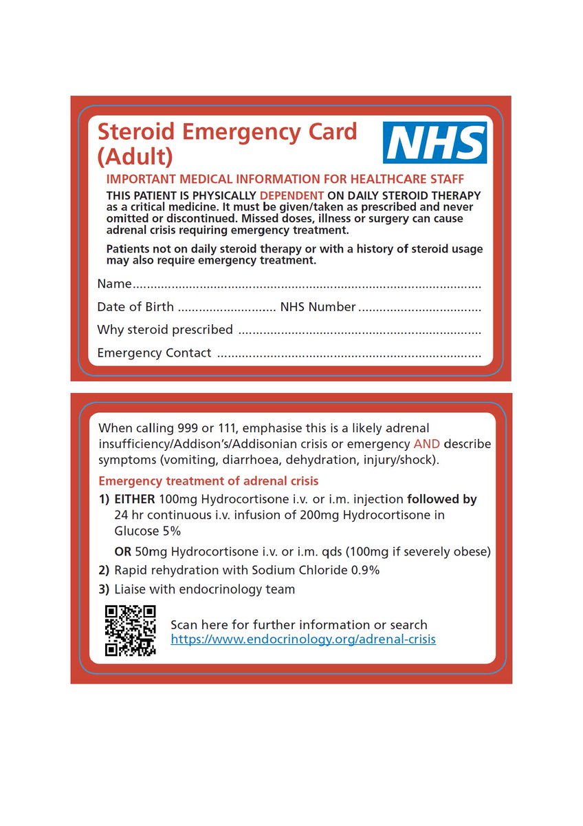 AddisonsUK's tweet photo. On #WorldPatientSafetyDay read more about the vital developments taken to improve steroid dependant #PatientSafety. 

🚨@ptsafetyNHS Alert,
💳NHS steroid card, &amp;
✨Guidance on the prevention &amp; emergency management of adrenal insufficiency.

➡️https://t.co/guIYPIhPYf

#WPSDNHS20 https://t.co/gQNVcow0rz