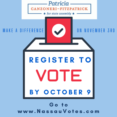 Your vote is needed more than ever! Make sure you are registered to vote! 
Go to NassauVotes.com for more information #vote #ad21 #endbailreform #backtheblue #familiesfirst #independentvoice #voterowb #votepatricia #newyorkgop #turnnyred