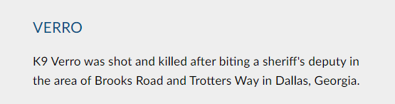 Lots of cases of dogs biting their handlers or other cops and being summarily executed on the spot