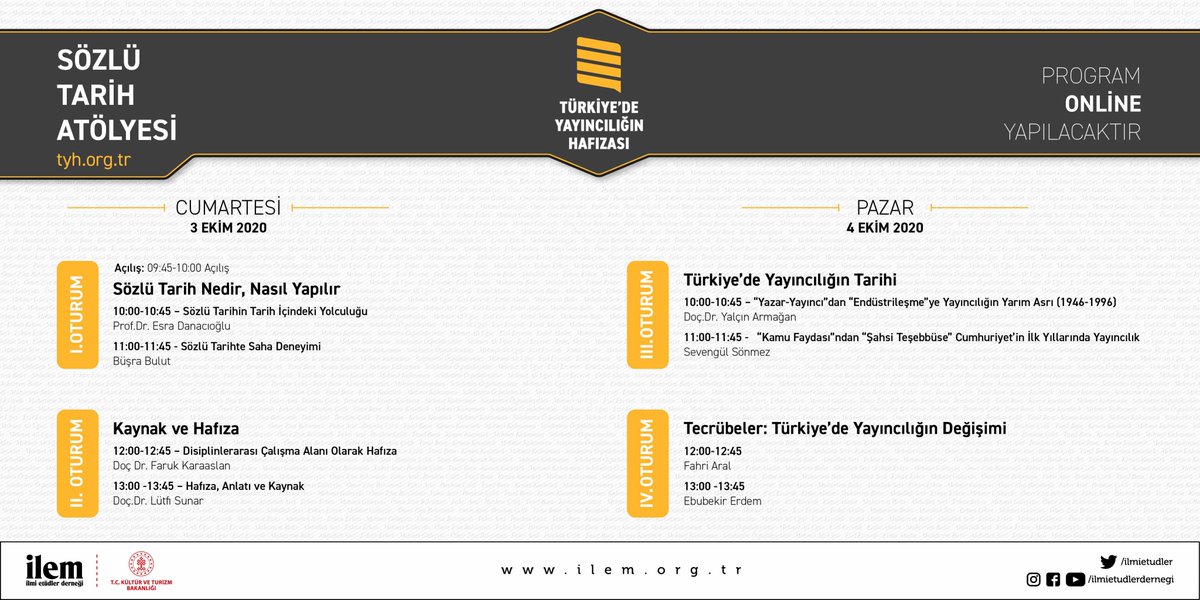 Türkiye'de Yayıncılığın Hafızası (TYH) sözlü tarih atölyesine davetlisiniz! 

Sözlü tarihin incelikleri, yayıncılık tarihi ve tecrübelerin konuşulacağını online atölye hakkında detaylı bilgi ve başvuru için:

👇
tyh.org.tr/etkinlikler/at…