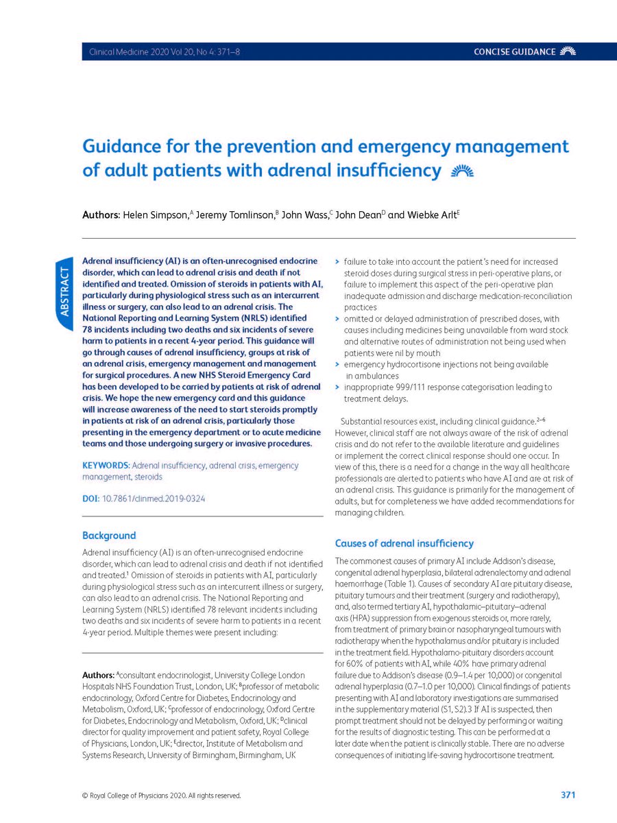 AddisonsUK's tweet photo. On #WorldPatientSafetyDay read more about the vital developments taken to improve steroid dependant #PatientSafety. 

🚨@ptsafetyNHS Alert,
💳NHS steroid card, &amp;
✨Guidance on the prevention &amp; emergency management of adrenal insufficiency.

➡️https://t.co/guIYPIhPYf

#WPSDNHS20 https://t.co/gQNVcow0rz