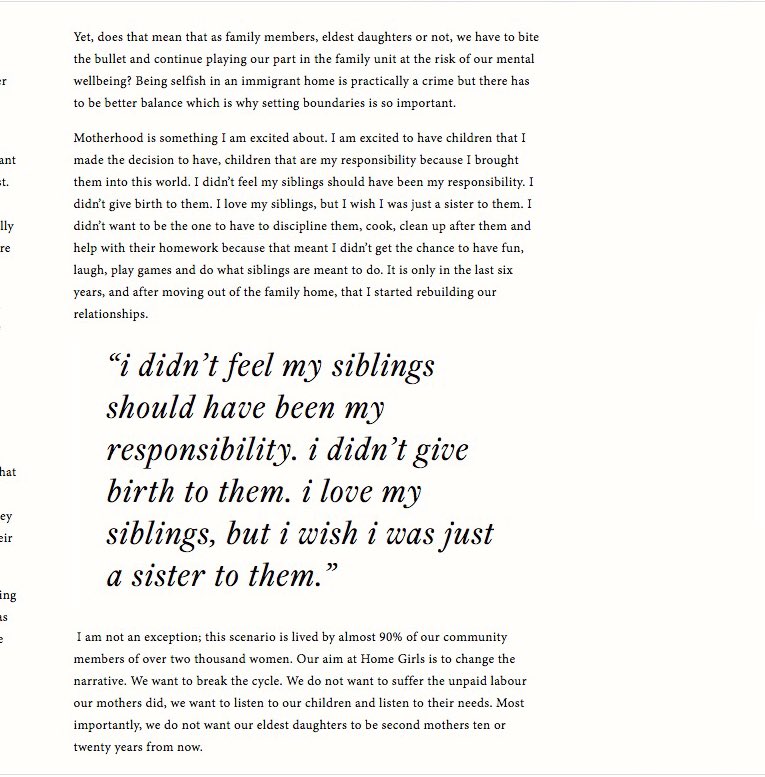 “When was the first time you realised that you were going to lead a different life from your non-immigrant peers?” 

Did an essay for <a href="/postscriptldn/">POSTSCRIPT</a>  on being a second mother to our siblings. I’m sure many of you can relate.  Have a read ✨

postscript.london/feature/second…