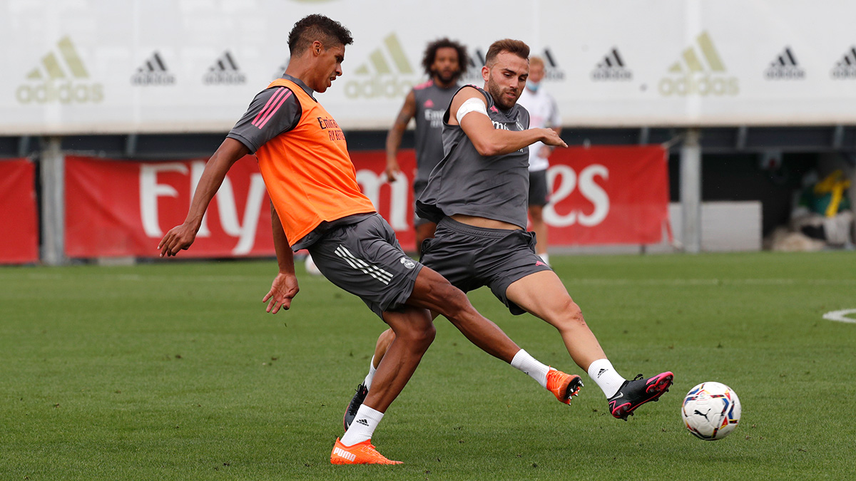 Borja Mayoral, en la última sesión del Real Madrid (Foto: RM).