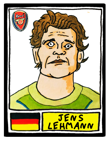Sometimes you just have to draw a German maniac who once left his net during a Champions League game to have a pee behind the advertising hoardings