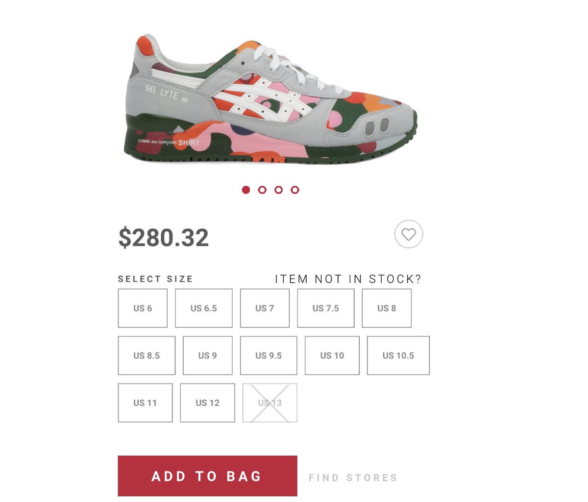 cdg asics gel lyte 3