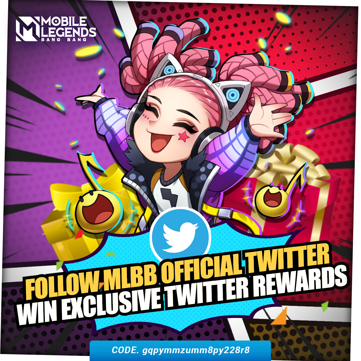 Mobile Legends Bang Bang Hey Fellow Gamers Have You Followed Mlbb Official Twitter Yet In Appreciation For Your Support We Ve Prepared A Bunch Of Redemption Codes Only More Mobile Legends Bang Bang Hey Fellow Gamers Have You Followed Mlbb Official Twitter Yet In Appreciation For Your Support We Ve Prepared A Bunch Of Redemption Codes Only More