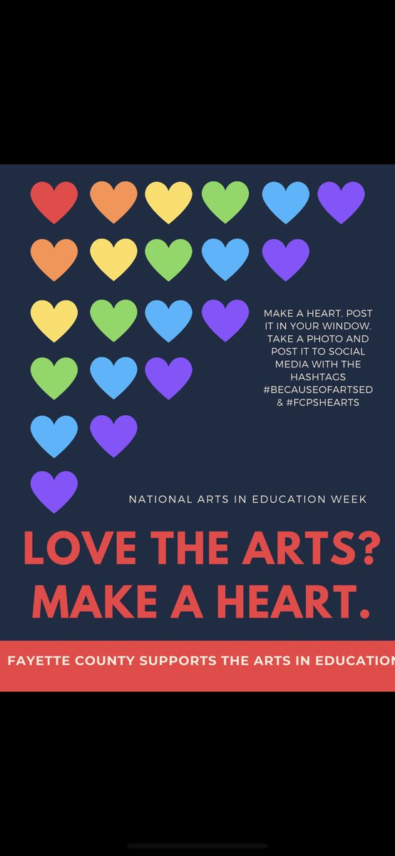 picadomeART's tweet photo. It’s National Arts in Education Week. Create a heart to express what you love about the ARTS! #becauseofartsed #fcpshearts https://t.co/Ls9ZR9fC4N
