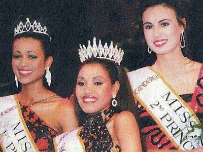here with 1996's miss sa, peggy-sue, is babalwa mneno (far left - 1st runner-up for miss sa 1996). babalwa went on to become one of the biggest models in south africa and having several beauty pageant titles to her name.