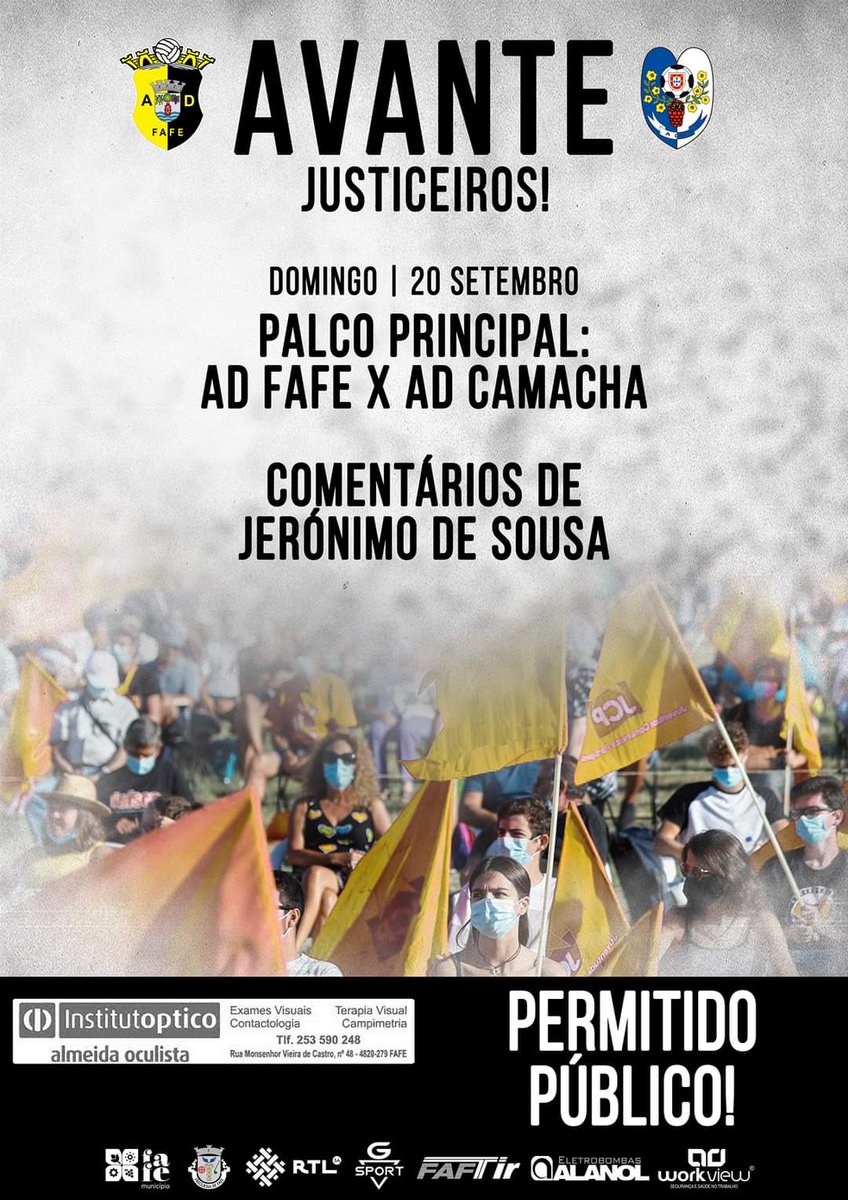 adfafeoficial's tweet photo. 😉🤷‍♂️ Nós bem tentamos disfarçar mas, para já, vais mesmo ter de viver a tua paixão pela AD Fafe através da nossa transmissão.

🆚 AD Fafe x AD Camacha
📅 Domingo, 20 Setembro
🕒 15h00
🎥 Transmissão em direto no Facebook da Associação Desportiva de Fafe
#adfafe #peloFafesempre https://t.co/29RXAPH0Zt