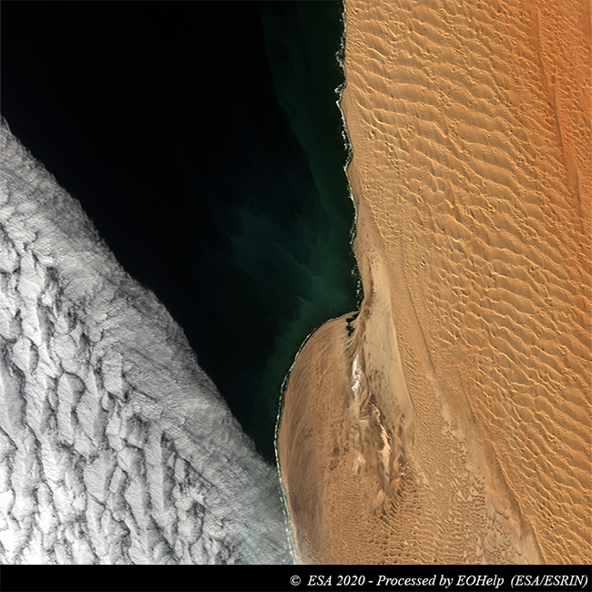 ESA_EarthOnline's tweet photo. Namib Desert Coast
In this 2020 #Copernicus #Sentinel2 image processed in natural colours it is possible to see the sand dunes reaching the #AtlanticOcean close to #ConceptionBay, as a thick bank of clouds is approaching the coast from the seaside.
View: https://t.co/vNgSTpQtzQ https://t.co/cGh52U4ijP