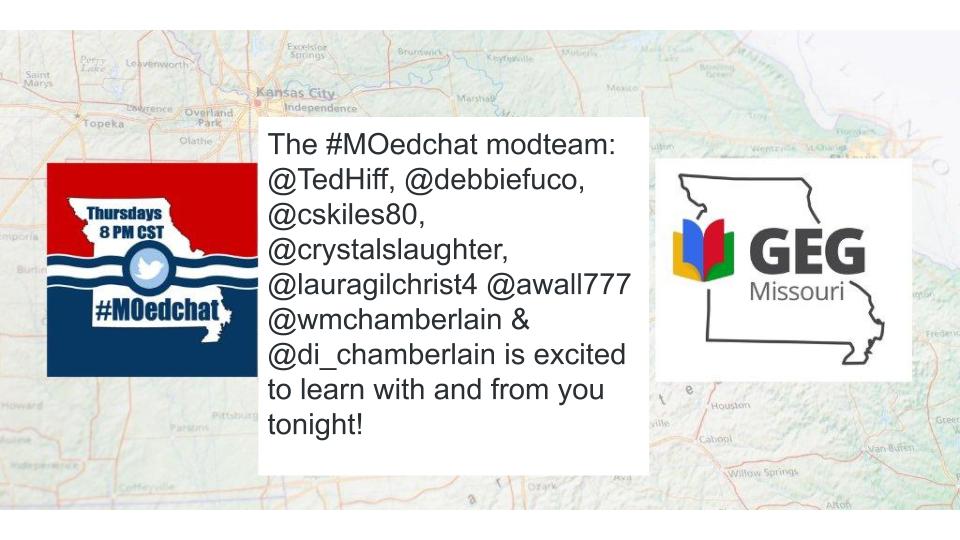 moedchat1's tweet photo. The #MOedchat modteam: @TedHiff, @debbiefuco, @cskiles80, @crystalslaughter, @lauragilchrist4 @awall777 @wmchamberlain &amp; @di_chamberlain is excited to learn with and from you tonight! #GEGMoEdChat https://t.co/EuVjBWllKQ