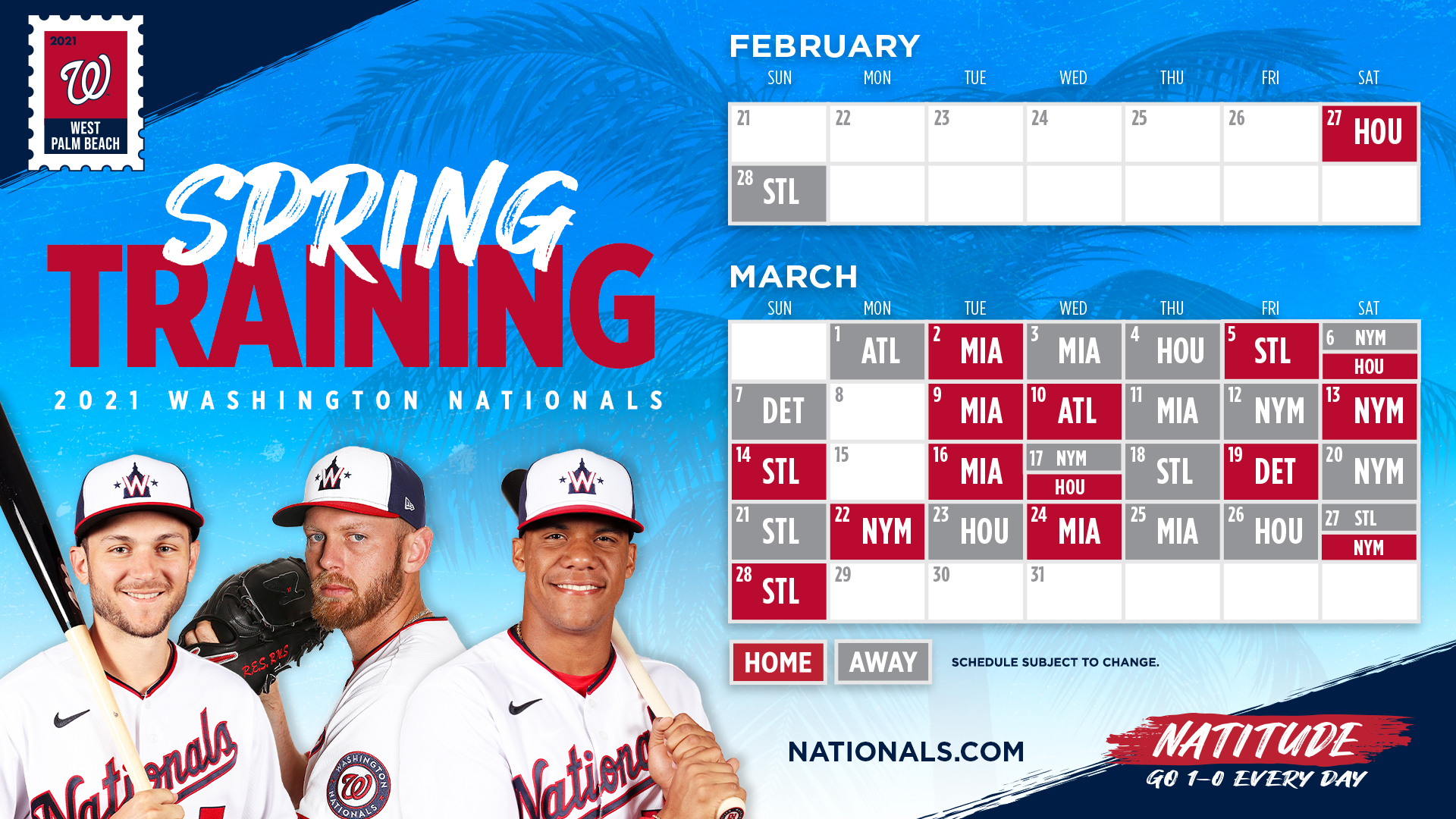Nats Spring Training Schedule 2022 Washington Nationals On Twitter: "Ladies And Gentlemen, Your 2021 #Nats  Spring Training Schedule! #Natitude Https://T.co/D1Lsadywtj" / Twitter