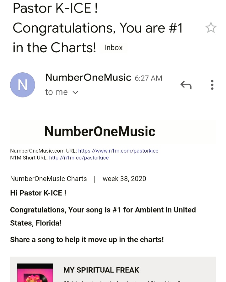 pastorkice's tweet photo. Wow... my song is #1 in the country😮😮😮 #AmbientSound 

#MySpiritualFreak 

#PastorKice 

#3rdRunnerUp 

#3rdLightWarrior 

#LaFranceRecords https://t.co/lhjF7TD3pX