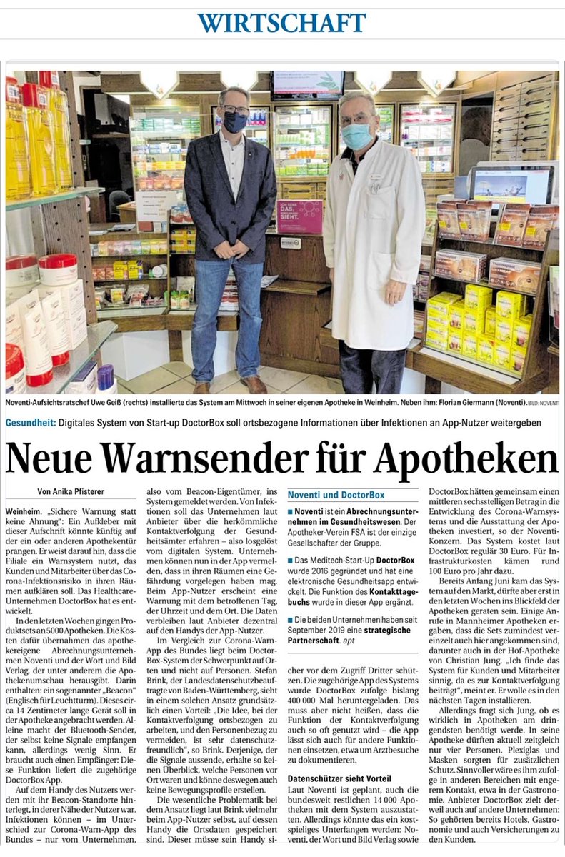 IEGNews's tweet photo. @doctorbox_app liefert Corona_Warn-System für Unternehmen an 5.000 Apotheken... Unternehmen ergreifen Initiative - Wichtiger Bestandteil des Hygienekonzeptes #CoronaStoppen #Doctorbox #CWS #UnternehmengegenCorona https://t.co/Ot0enme5Mw