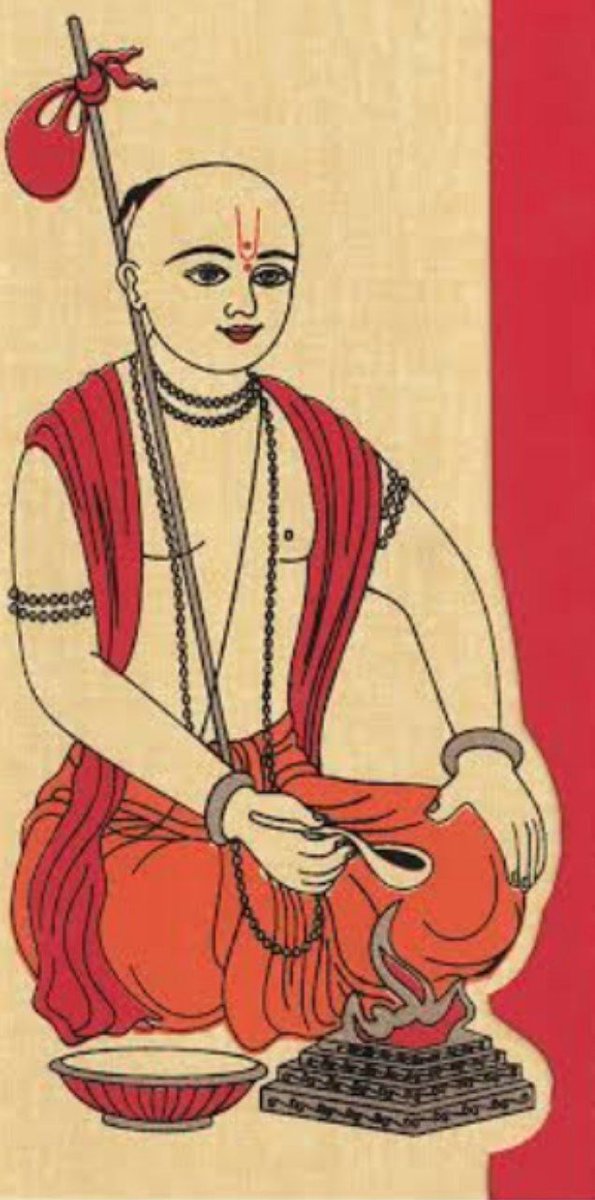 Janeu is made up of three thread This is called Yajñopavit in Sanskrit, which is wrap around their left shoulder and under right hand. This is sacred thread which is made up of cotton. It is wrapped up in such way that it stays above left shoulder.