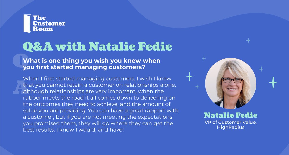 "You cannot retain a customer on relationships alone." - <a href="/nfedie/">Natalie Fedie</a>

We wholeheartedly agree and feel confident that Natalie will be sharing other quotable insights next week in The Customer Room. Register for her session here: hubs.ly/H0wnPnV0