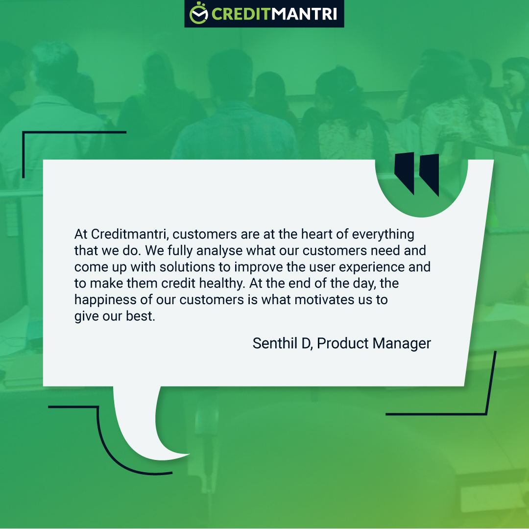 CreditMantri's tweet photo. Senthil has been a part of the Product Team at #CreditMantri since 2018. Insights from the product team help raise the bar on the quality of #services we provide. Let’s take a look at what he has to share.

#employeetestimonial #review #testimonial #employee #creditmantri https://t.co/Q4WAWCUQJs
