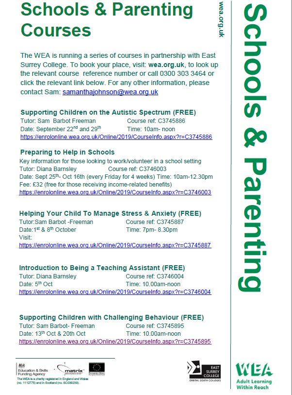 🔔 Information and support offered by WEA 🔔