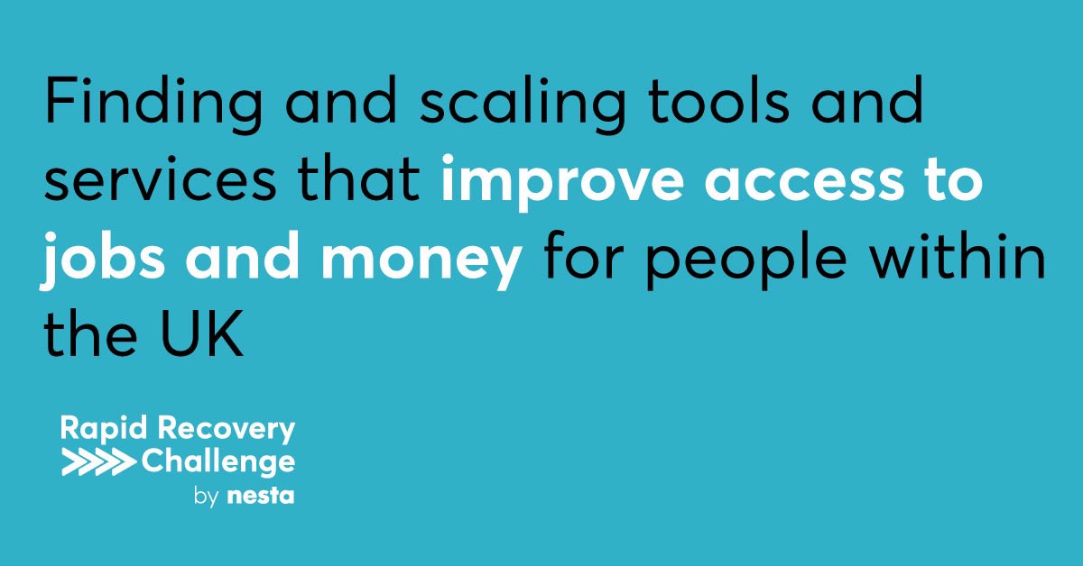 The £2.8m #RapidRecoveryChallenge, run by @nestachallenges, is responding to urgent need to support people at risk of losing their livelihoods &amp; financial security due to #covid19. If you're working on a solution or idea which can help, apply now: rapidrecovery.challenges.org #DSPSE