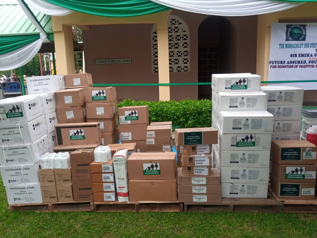 In continuation of our support to medical institutions across the country, Future Assured in collaboration with Emeka Ejiofor foundation donated 100 Beds &amp; accessories, assorted medications such as anti inflammatory, Antibotics,Anti Hypertensives and Anti Diabetics to FMC Jalingo