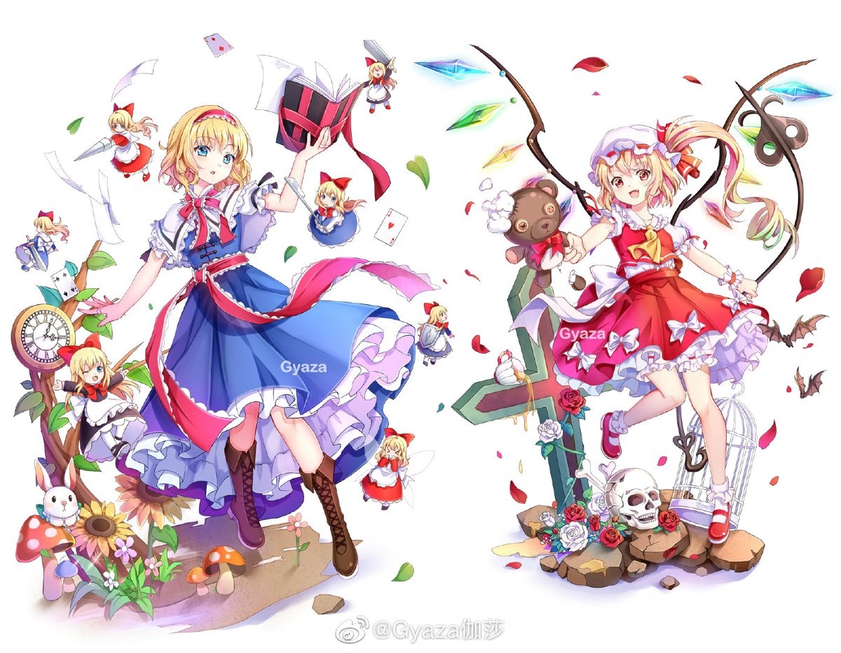 東方 アリスとフランちゃん可愛い 東方project Gyaza伽莎 Pixi レインズワース シャロンのイラスト