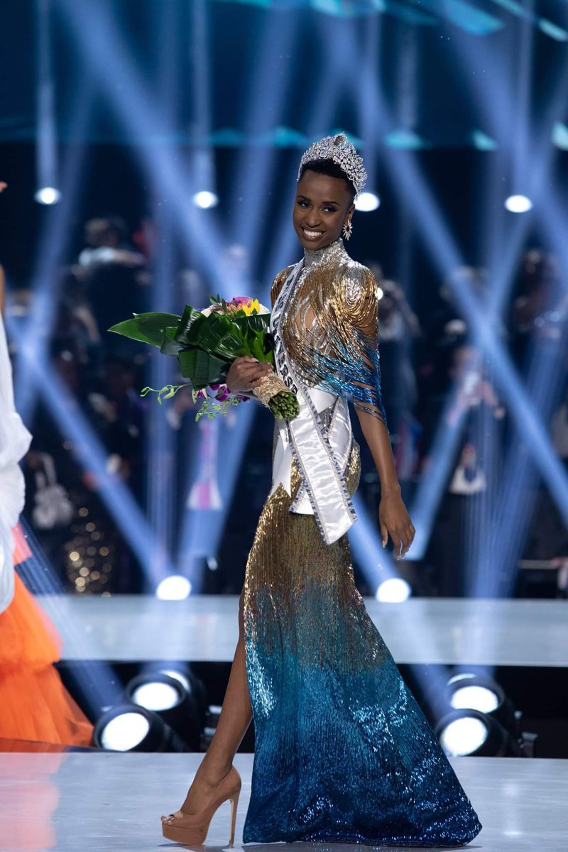 zozibini tunzi (2019)zozibini won the miss sa pageant in 2019. winning that title, she went on to represent the country in the miss universe pageant and is currently reigning as miss universe 2019.