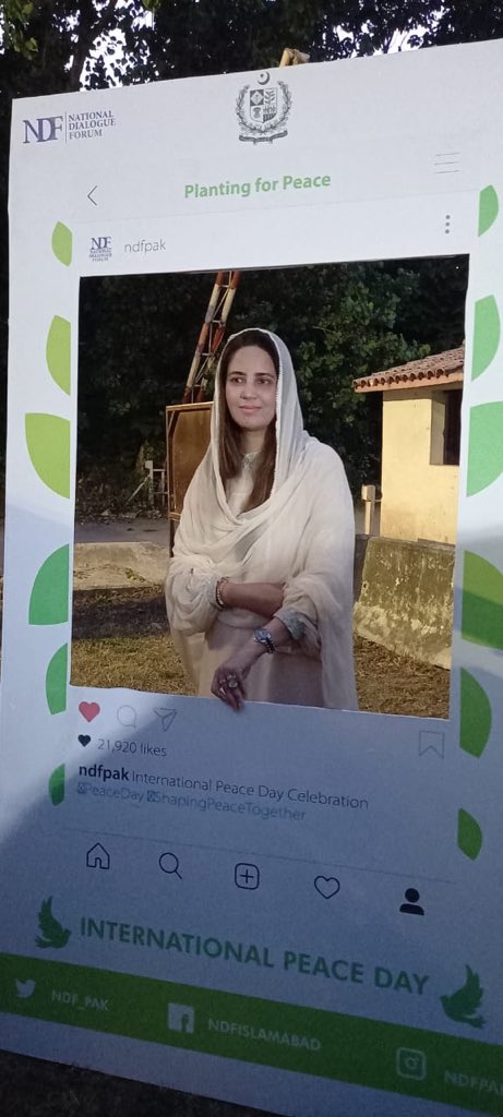 roailahmad19's tweet photo. Another one added to the photo booth collection. @zartajgulwazir @NDF_Pak @UNDP_Pakistan @PNCAOfficial #ShapingPeaceTogether #PeaceDayChallenge #PlantingForPeace https://t.co/QhwsESBSC5