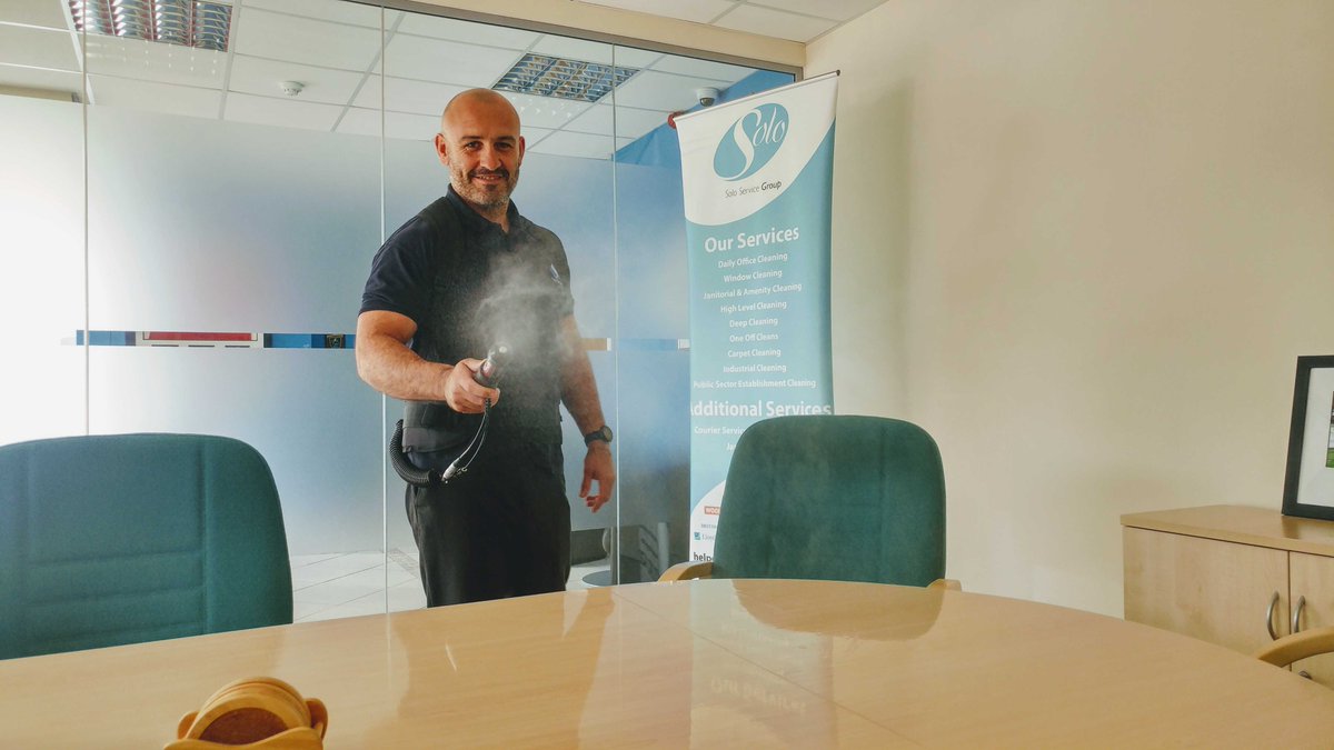 Demonstration day today! An opportunity for staff to understand how our fogging machines work. Using a viricidal cleaning solution, it covers common touchpoints with an ultra fine spray mist, removing the threat of virus and allowing staff to safely return to their work spaces.