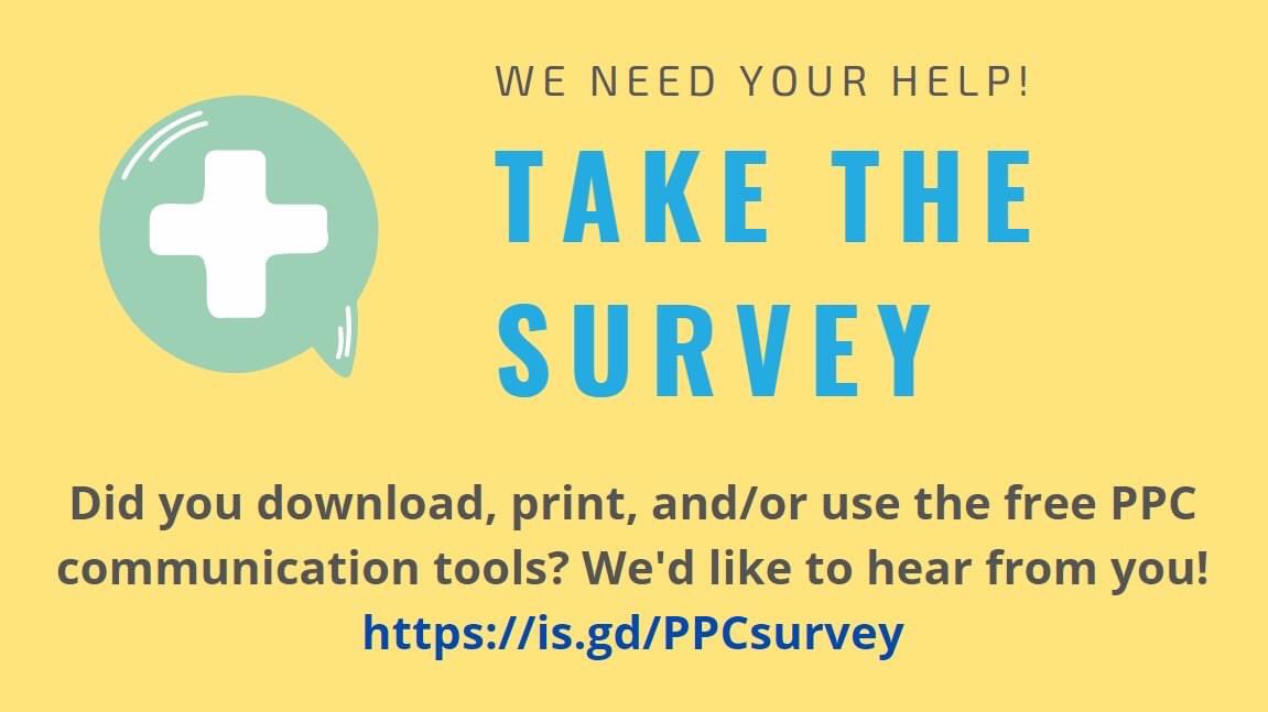 We would like to hear from you! Please consider taking this survey to provide feedback on the communication tools and resources we created to help patients with COVID19. 

redcap.tch.harvard.edu/redcap_edc/sur…