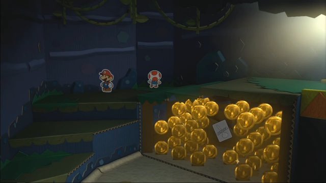 Paper Mario: Color Splash (2016) This game follows the same aesthetic from Sticker Star, but they in HD now, and much bigger. Same function as Sticker Star, you buy stuff, but coins here are MUCH more common, straight up broken sometimes. Hard to run out, 9/10. awesome coin!