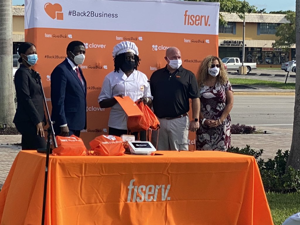 HolnessD9's tweet photo. Today, I joined Commissioner  @michaeludine and other community leaders at @Fiserv #Back2Business event. Fiserv provided grants to local small minority-owned businesses that were affected by the pandemic to ensure they are getting the financial support they need to thrive. https://t.co/RPb4uBYymy