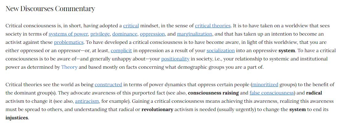 The key phrasing in the journal article is “become fluent in the critical consciousness”. More information on critical consciousness from  http://NewDiscourses.com :