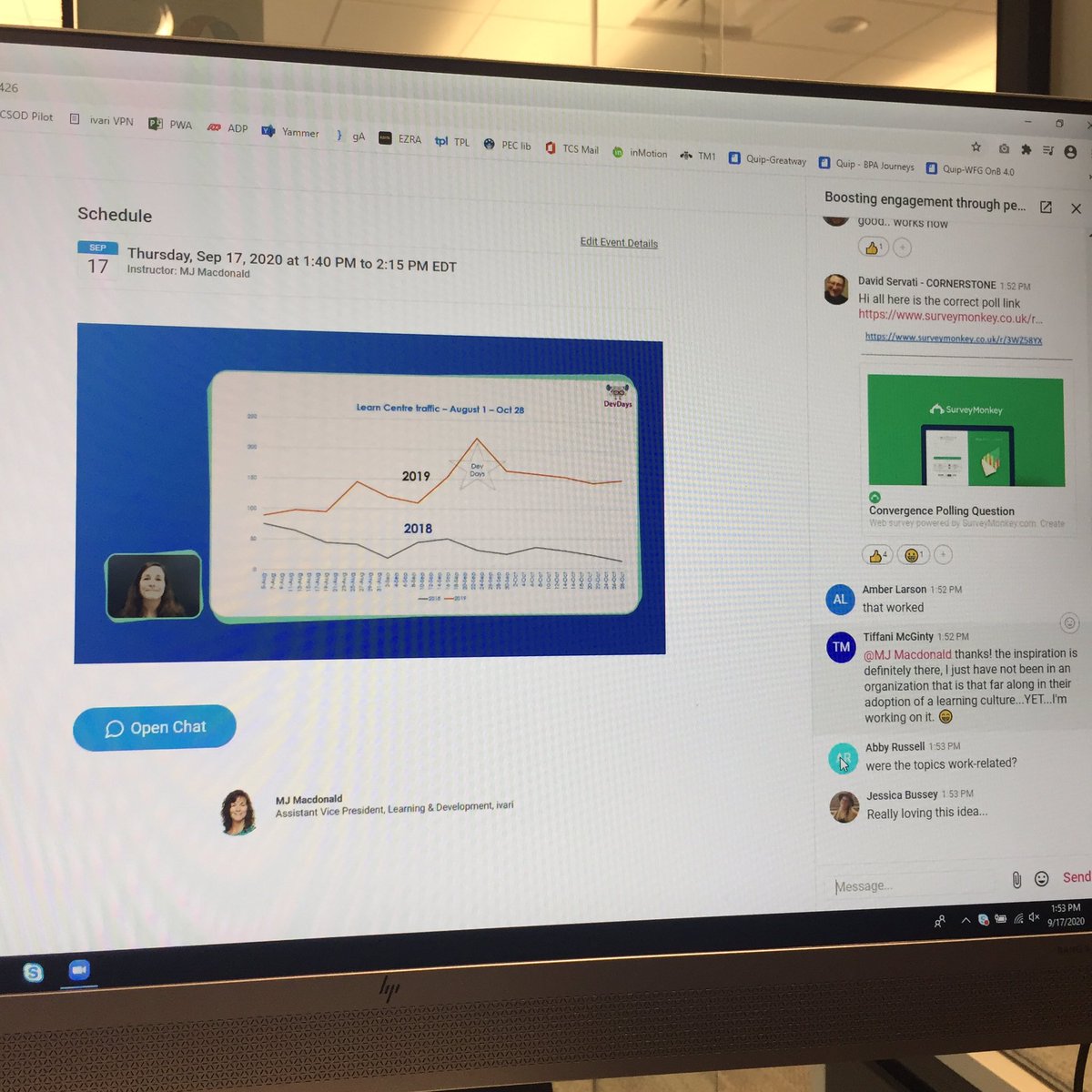 WineAndWellness's tweet photo. So rewarding to be a part of @CsodConvergence & share my expertise and my team’s hard work on our employee “Dev Days” with people from around the world.
What a great event!
#csodconf20 #cornerstoneunbound
#learninganddevelopment #devdays #peerledtraining #evolveyourlearning https://t.co/2h9kgbcvd3