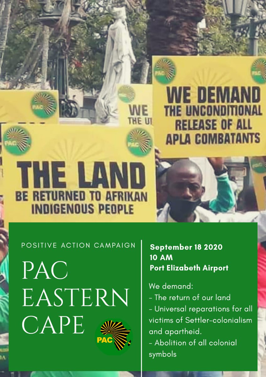We are organizing for an end to settler colonialism in occupied Azania, continuing where founding leaders left off. 60 years after #SharpvilleLanga, #PositiveActionCampaign is an idea whose time has long come. We are fighting to call our souls our own! Umhlaba ezandleni zabantu!