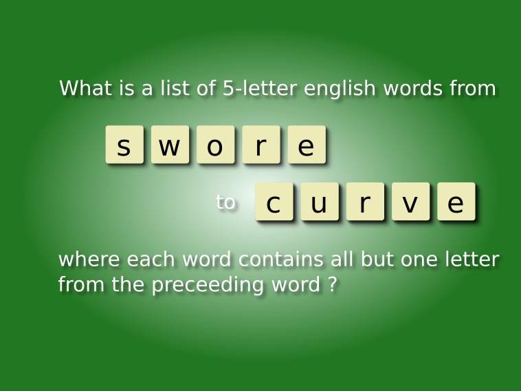 blanagram's tweet photo. Find the series of 5-letter blanagrams from "swore" to "curve".
Solve many other levels in Blanagram for Android!
https://t.co/CWcRxrdvlo

RT to get the solution

 #wordgame #quizz #scrabble https://t.co/m0xZj5CTSe