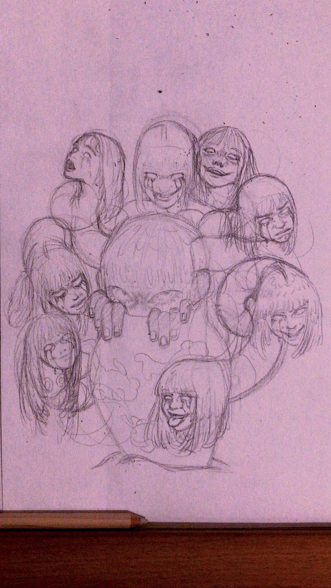 cogum3li's tweet image. Le brouillon            Le dessin final