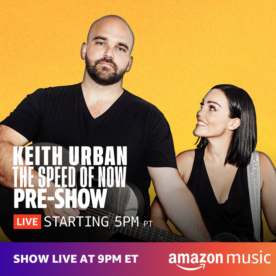 TOMORROW! Don’t miss our pre-show before @keithurban’s global livestream performance of his new album, THE SPEED OF NOW Part 1. We’ll be live at 5pm PT & will be hosting Keith’s show at 6pm PT in the @amazonmusic app. amzn.to/2FDCvM5 Who's gonna be there?! Who's excited?!