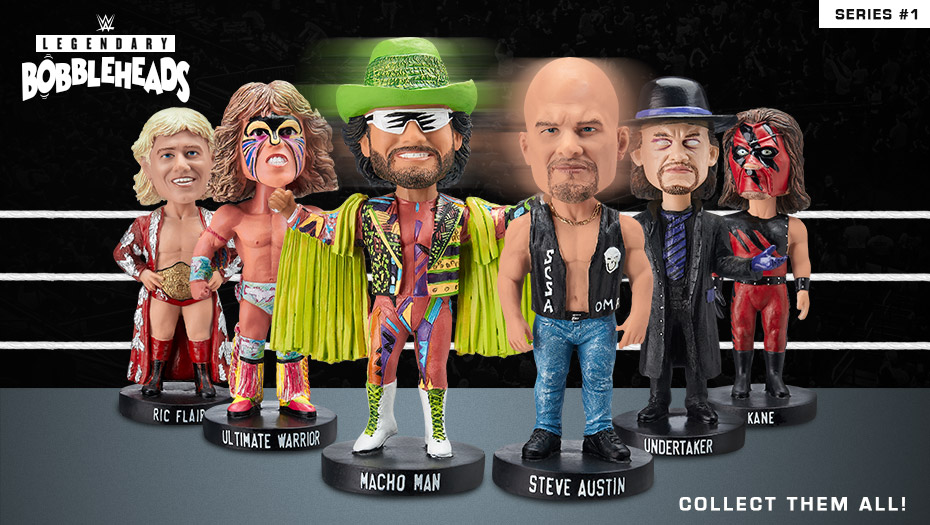 WWELegends's tweet image. New #WWE Legendary Bobbleheads available exclusively at #WWELegendsShop! Series #1 of these 7-inch-tall collectibles features @steveaustinbsr, @RicFlairNatrBoy, @undertaker &amp;amp; more. Make sure to get your favorite Legends before they're gone!

bit.ly/35SydLk