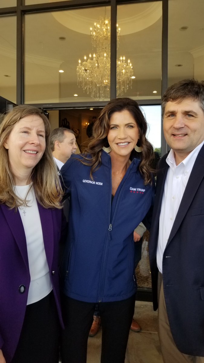 Angie & I had opportunity to meet a Gov who acted responsibly in response to  #COVID19 threat, Kristi Noem. @govkristinoem had access to the same information that  @GovWhitmer had.Gov Noem participated in the same meetings with the President that Gov Whitmer did. @USAWatchdog