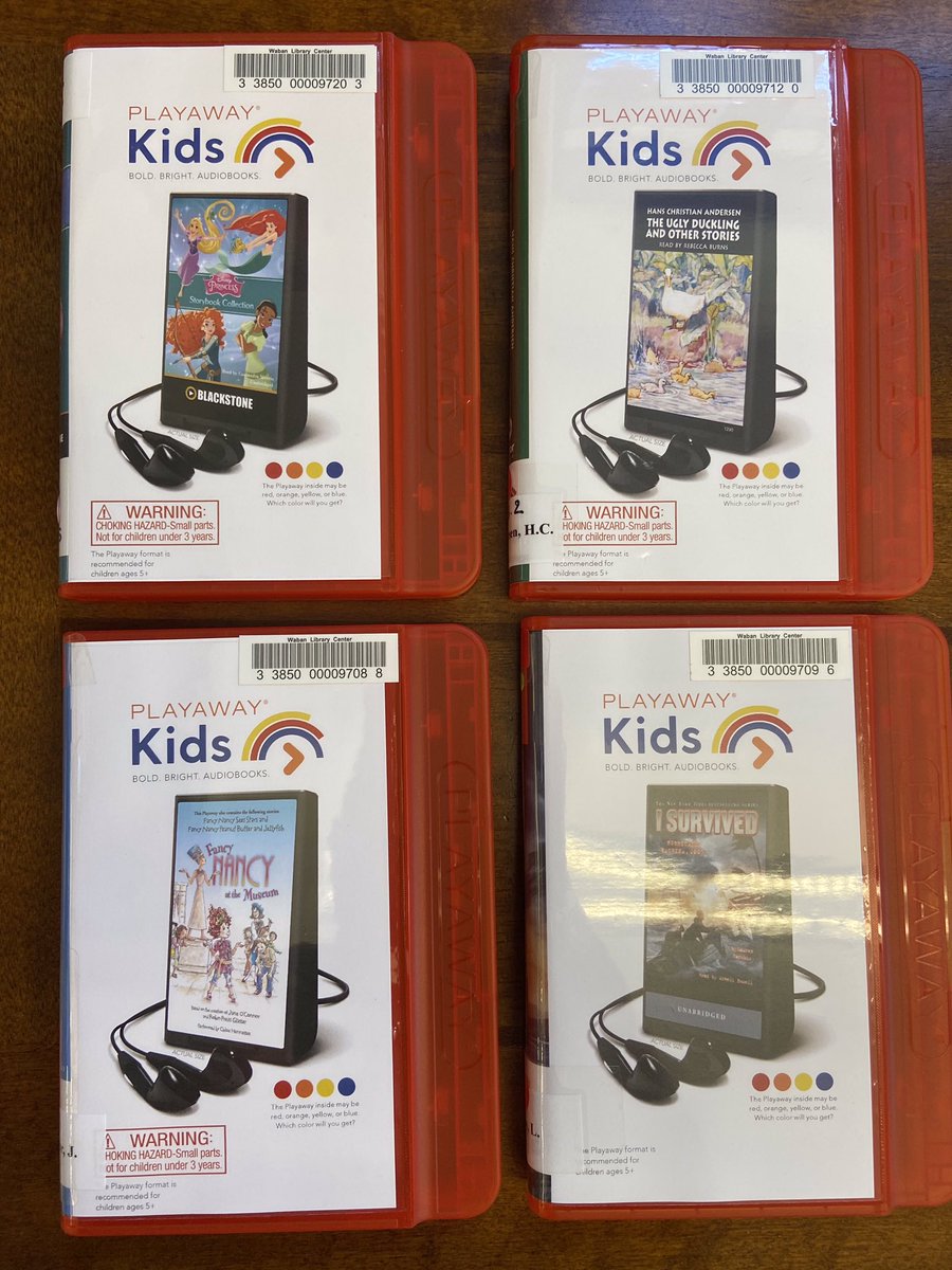 WabanLibrary's tweet photo. Look at all these great Playaways books!  From young kids to junior fiction to teen, we have you covered. Pick up a book, pop in some batteries and you’re ready to listen. 😀
#playaways #library https://t.co/WBKthCUyFs